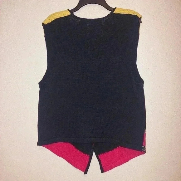 Vintage Victoria Jones Beaded Sweater Vest Women's Sz M Embroidered Flowers - Picture 2 of 7